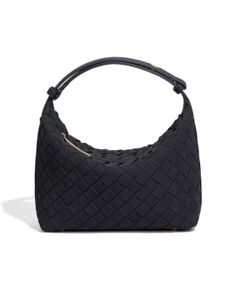 Handwoven Characteristic Bag with Soft Leather Texture