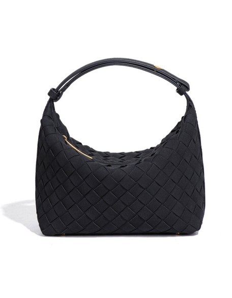 Handwoven Characteristic Bag with Soft Leather Texture